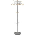 thumbnail image 1 of Alba Wavy Coat Tree Six Hangers/Two Knobs/Four Hooks Silver Steel/Wood PMWAVE, 1 of 4