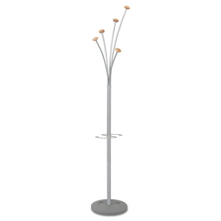 Festival Coat Stand with Umbrella Holder, Five Knobs, 14w x 14d x 73.67h, Black Festival Coat Stand with Umbrella Holder, Five Knobs, 14w x 14d x 73.67h, Black