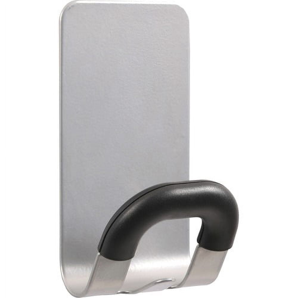 Alba Magnetic Coat Hook - 11.02 lb (5 kg) Capacity - for Coat, Metal, Cabinet, Door, Clothes, Umbrella, Key, Accessories - Acrylonitrile Butadiene Styrene (ABS) - Gray - 1 Each | Bundle of 5 Each
