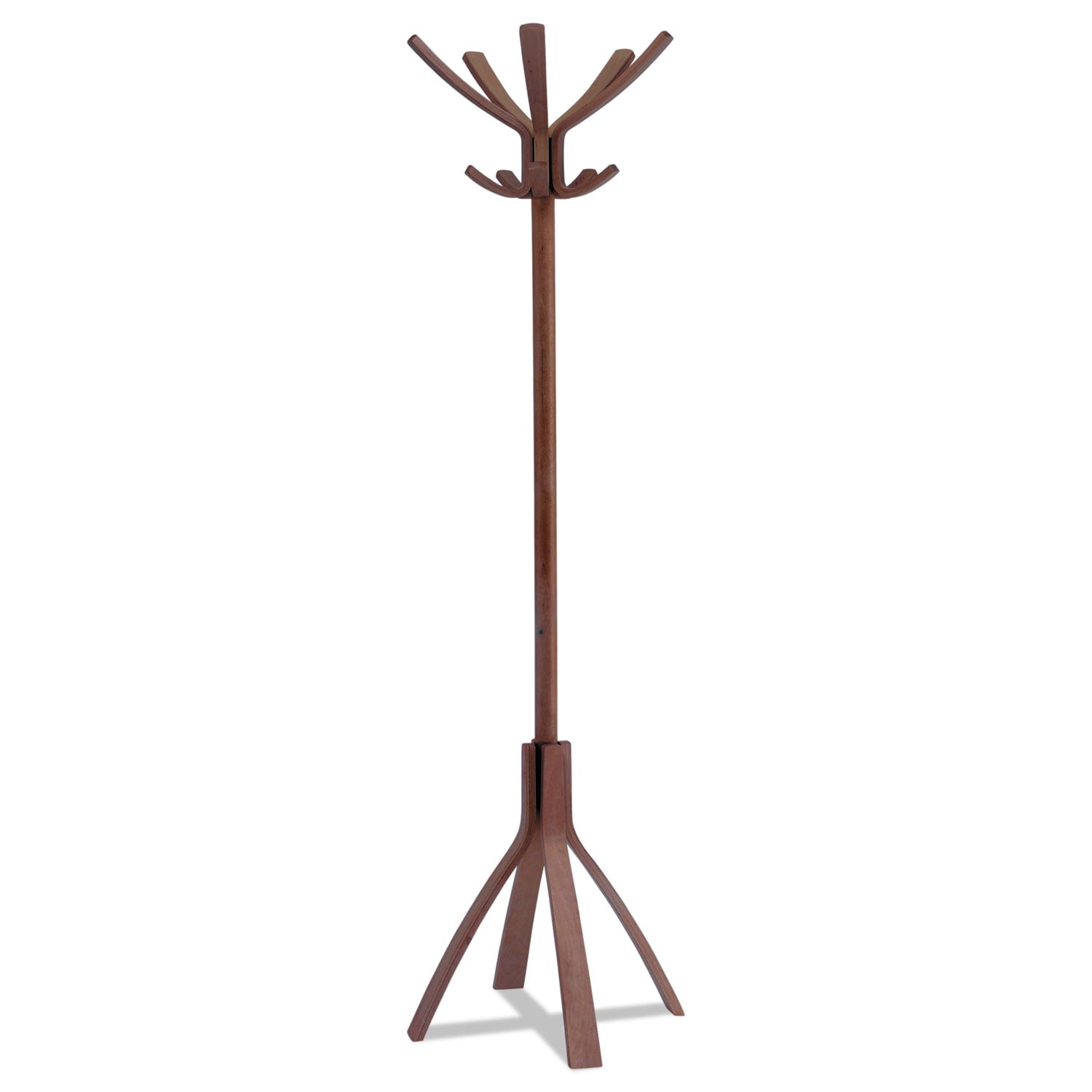 Espresso Brown Rotating Wood Coat Stand with Umbrella Holder