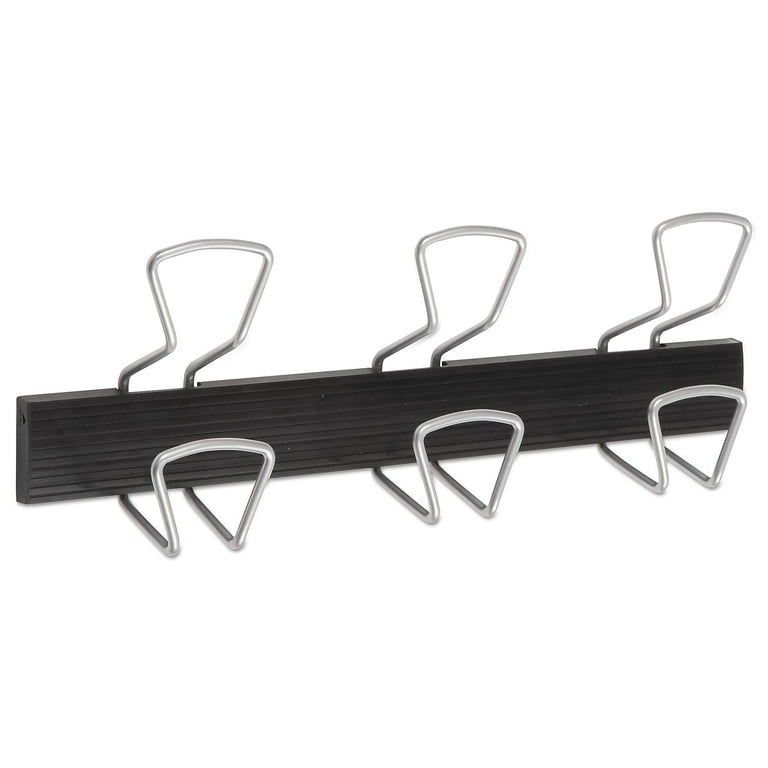 Wall-Mount Coat Hooks, 18.11 x 2.95 x 6.45, Metal, Silver, 22 lb Capacity Wall-Mount Coat Hooks, 18.11 x 2.95 x 6.45, Metal, Silver, 22 lb Capacity