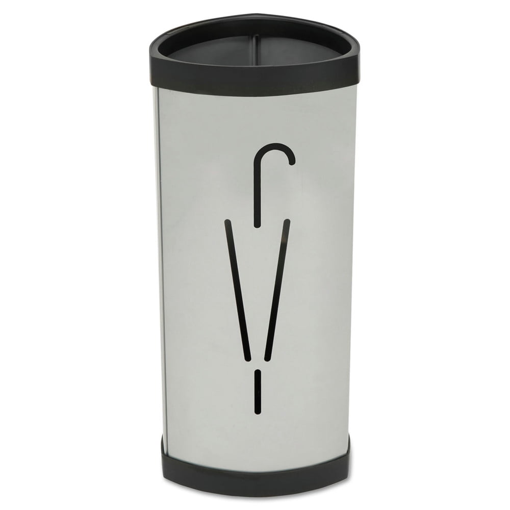 Silver and Black Triangular Metal Umbrella Stand