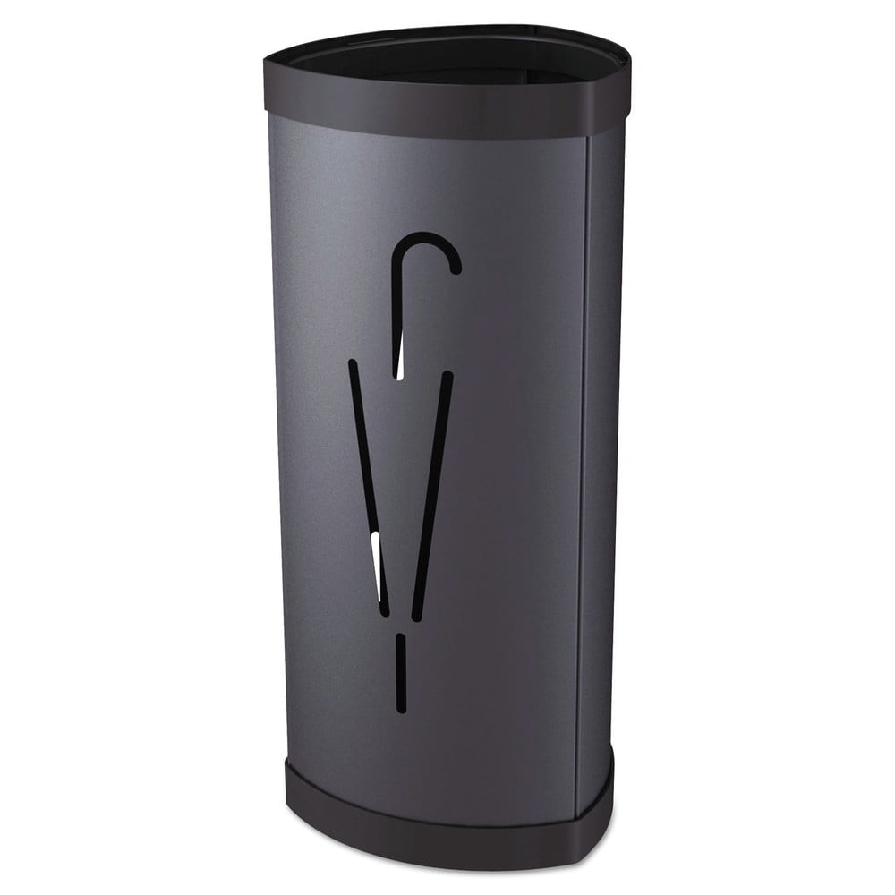 Black Triangular Steel Umbrella Stand with Ventilation Slots