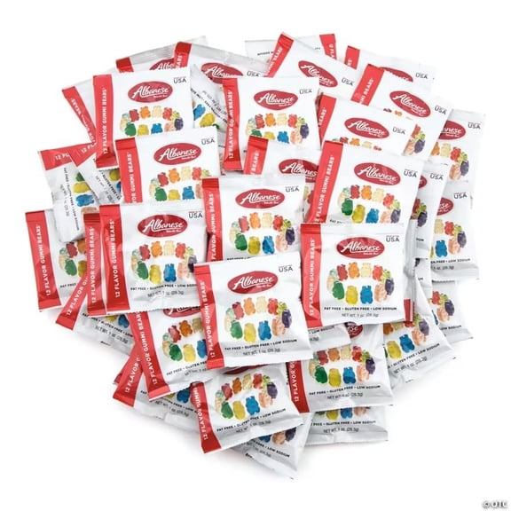 Albanese 12 Flavor Gummi Bears Bulk Bag 2 LB (32 Individually Wrapped 1 oz Snack Packs) Assorted Gourmet Gummies, Perfect for Parties, Lunches & Candy Buffets