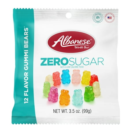 product image of Albanese 12 Flavor Zero Sugar Gummi Bears, 3.5 oz, Regular Size Summer Treats