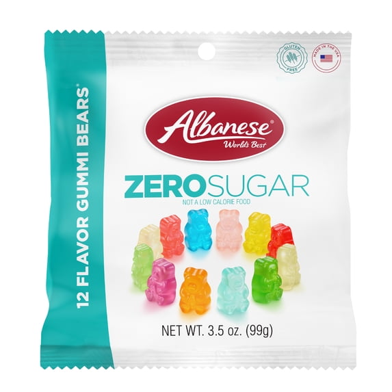 Albanese 12 Flavor Zero Sugar Gummi Bears, 3.5 oz, Regular Size