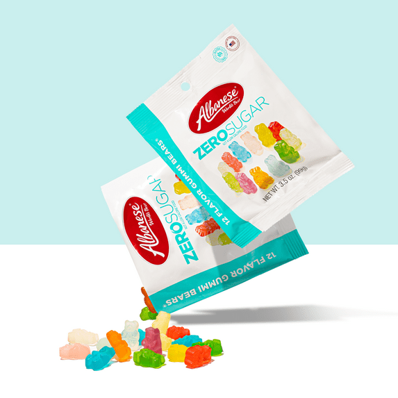 Albanese 12 Flavor Zero Sugar Gummi Bears, 3.5 oz, Regular Size