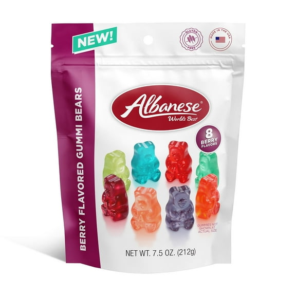 Albanese World's Best 8 Berry Flavored Gummi Bears, Gluten Free, 7.5oz