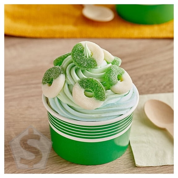 Albanese Green Apple Gummi Rings 4.5 lb. - 4/Case