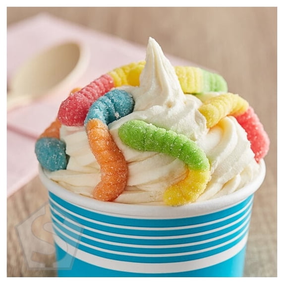 Albanese Mini Sour Neon Gummi Worms 4.5 lb. - 4/Case