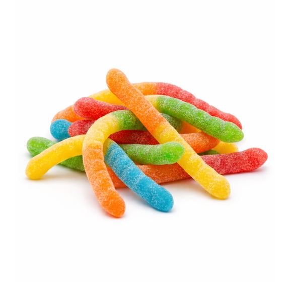 Albanese Sour Neon Gummi Worms - Assorted Flavors - 4 Inch - 4.5 lb