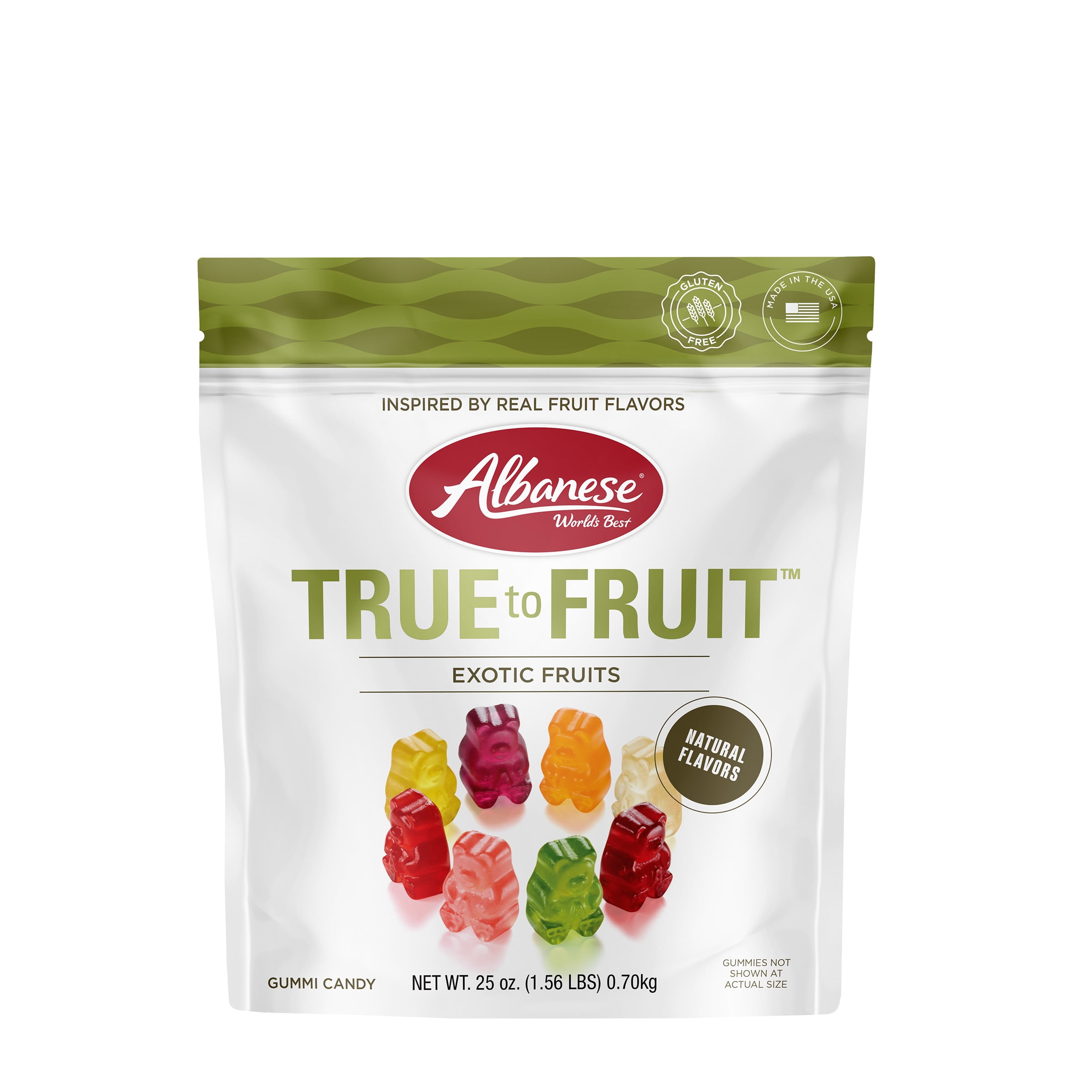 Albanese True to Fruit, Exotic Fruits Gummi Bears, 25 oz