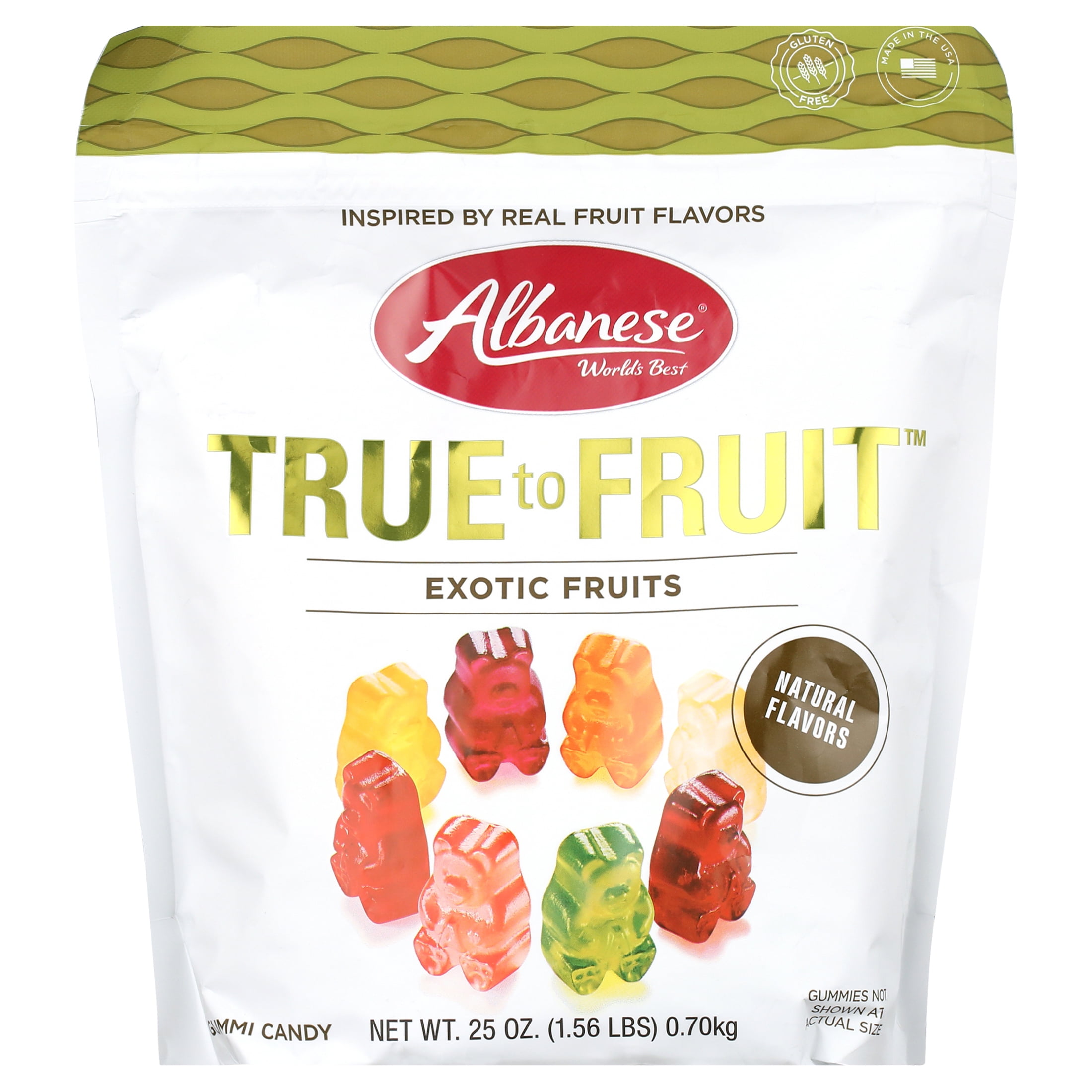 Albanese True to Fruit, Exotic Fruits Gummi Bears, 25 oz
