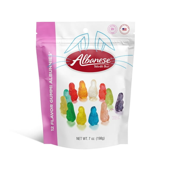 Albanese World's Best 12 Flavor Gummi Albunnies, 7oz Gluten Free