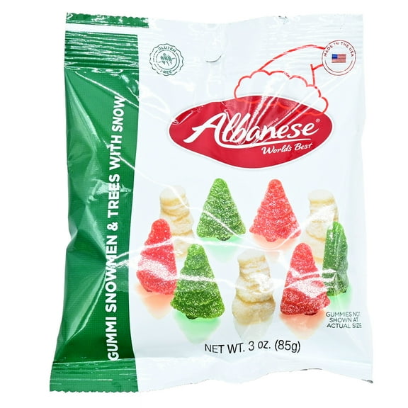 Albanese World's Best Christmas Snowmen and Trees with Snow 3oz Bag