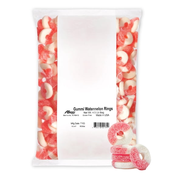 Albanese World's Best Gummi Watermelon Rings, 4.5lbs of Candy