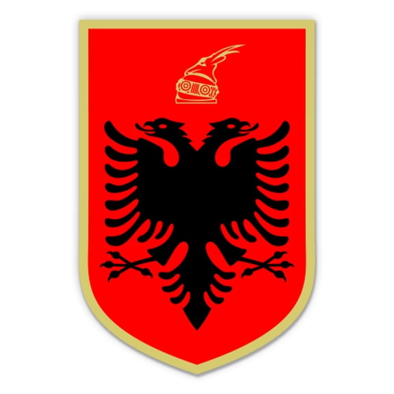 Albania Coat of Arms Albanian Eagle - 3" Vinyl Sticker - For Car Laptop Water Bottle Phone - Waterproof Decal