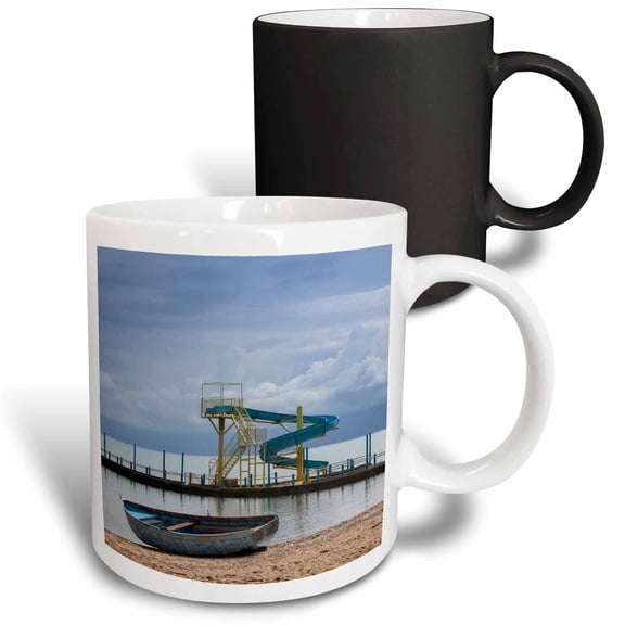 3drose, Albania, Lake Ohrid, Pogradec, Lake Ohrid, Pier View, 11oz Magic Transforming Mug