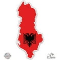 thumbnail image 1 of Albania Map Flag Country Shape - 5" Vinyl Sticker - For Car Laptop I-Pad - Waterproof Decal, 1 of 1