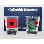 Albania Souvenir Boxed Shot Glass Set Set of 2