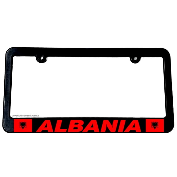 Albania World Country Flag Car Truck Auto License Plate Frame
