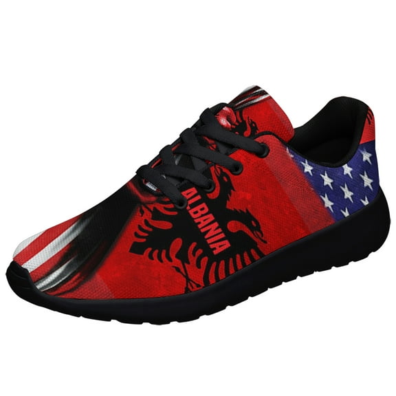 Albanian American flag Shoes Sneakers for Women Men Black Size 3.5