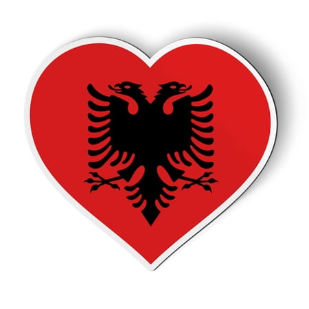 Albanian Flag Eagle Heart - 5" Magnet for Car Locker Refrigerator