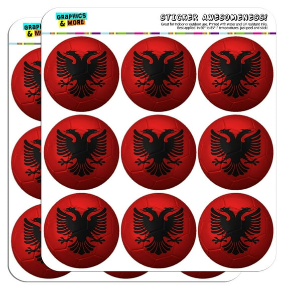 Albanian Flag Soccer Ball Futbol Football 2" Scrapbooking Crafting Stickers