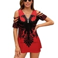 thumbnail image 1 of Albanian Flag Women Print T-Shirt Summer Casual Tops Streetwear T Shirt Boho Ladies Top Albanian Albania Flag Shqiperi Eagle, 1 of 3