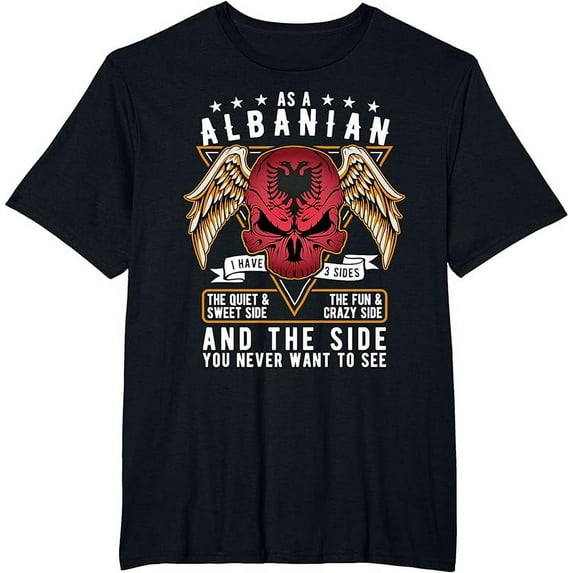 Albanian Shirt Albania Flag Skull Albanian Roots Heritage T-Shirt