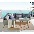 thumbnail image 1 of Albany All-Weather Wicker Outdoor Gray Corner Sectional Sofa with 26"H Square Cocktail Table Set, 1 of 10