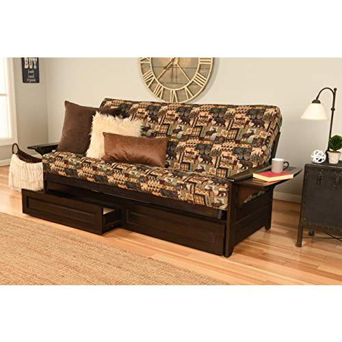Albany Futon in Rustic Walnut Finish, Multiple Colors