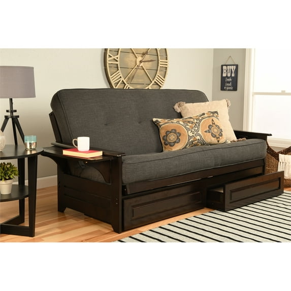 Albany Futon in Rustic Walnut Finish, Multiple Colors