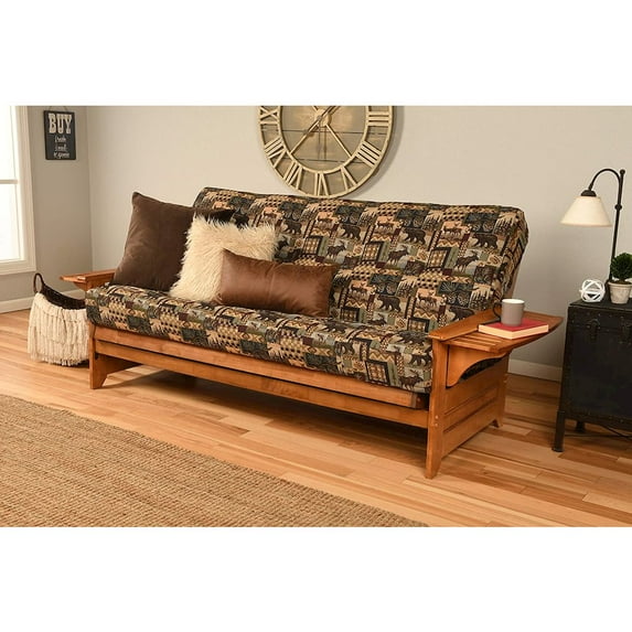Albany Futon with storage in Barbados Finish, Multiple ColorsMarmont Mocha Mattress-Storage Drawers