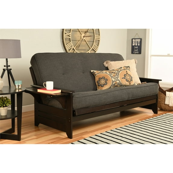 Albany Futon with storage in Rustic Walnut Finish, Multiple Colors