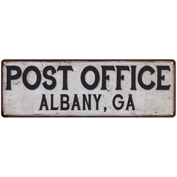 Albany, Ga Post Office Metal Sign Vintage 8x24 108240011448