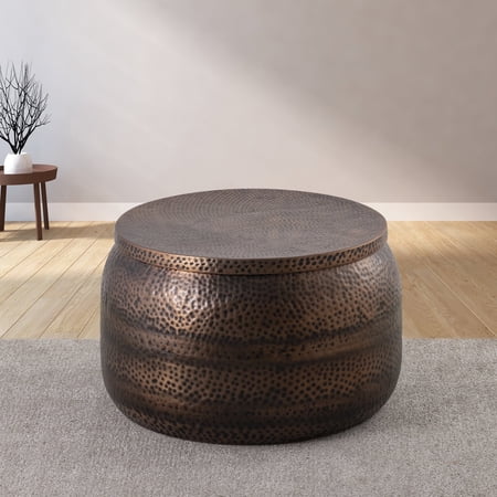 Albany Living T3368 Drum Coffee Table With Storage Antique in Copper