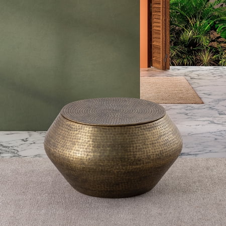 Albany Living T5203 Drum Coffee Table With Storage Copper
