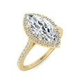 thumbnail image 1 of Albany - Moissanite Marquise Cut Lab Diamond Engagement Ring With Sidestones & Halo, 1 of 4