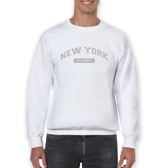 Albany, New York Text Men Sweatshirt, Male Large