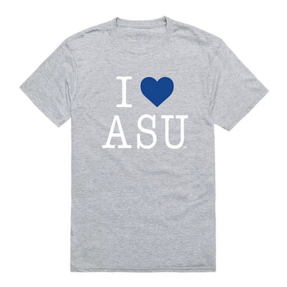 Albany State University I Love T-Shirt, Heather Grey - Large