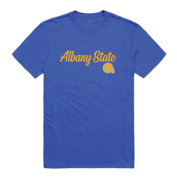 Albany State University Mens Script T-Shirt, Royal - Extra Large