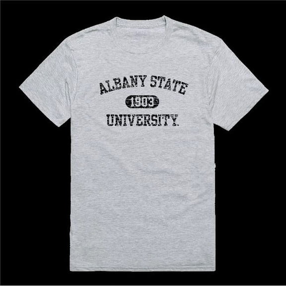 Albany State University Rams Distressed Arch College T-Shirt, Heather Grey - 2XL