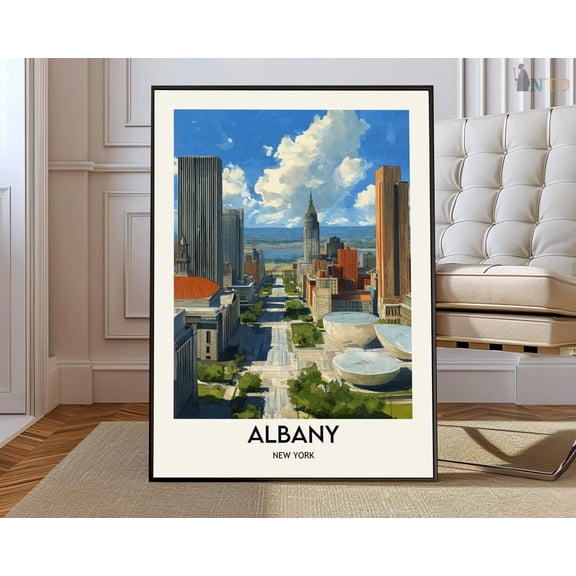Albany Wall Art Print, New York Capital City Map Decor