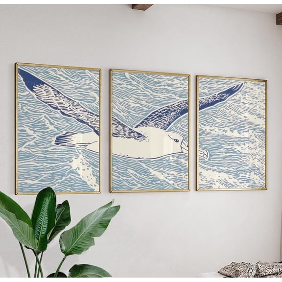 Albatross Japanese Ink Prints Version 2 Set 3 Unframed Paper Print 20x30