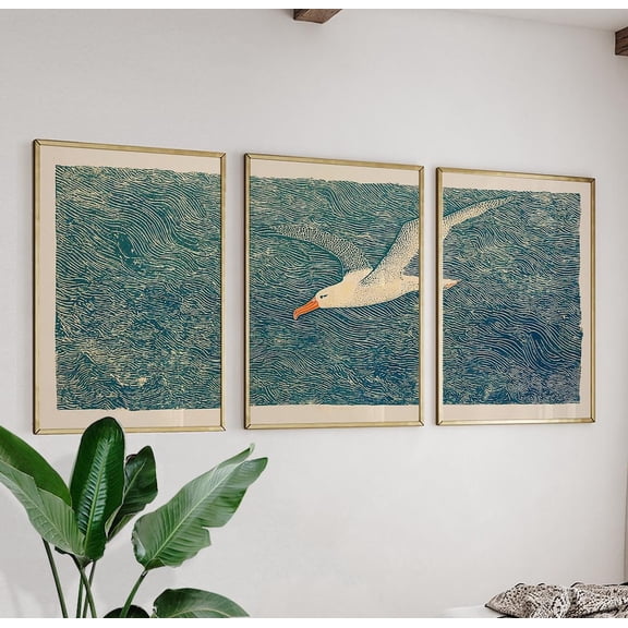 Albatross Japanese Ink Prints Version 6 Set 3 Unframed Paper Print 20x30