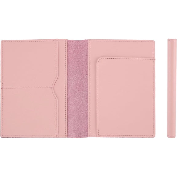 Albatross Leather Travel Passport Holder, Minimalist Design, Calfskin Leather Case for Women and Men - Slim Passport Wallet, Bifold, RFID Blocking, Pale