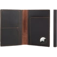 thumbnail image 1 of Albatross Leather Travel Passport Holder, Minimalist Design, Full Grain Leather Case for Women and Men - Slim Passport Wallet, Bifold, RFID Blocking, with AirTag Holder, Dark, 1 of 7
