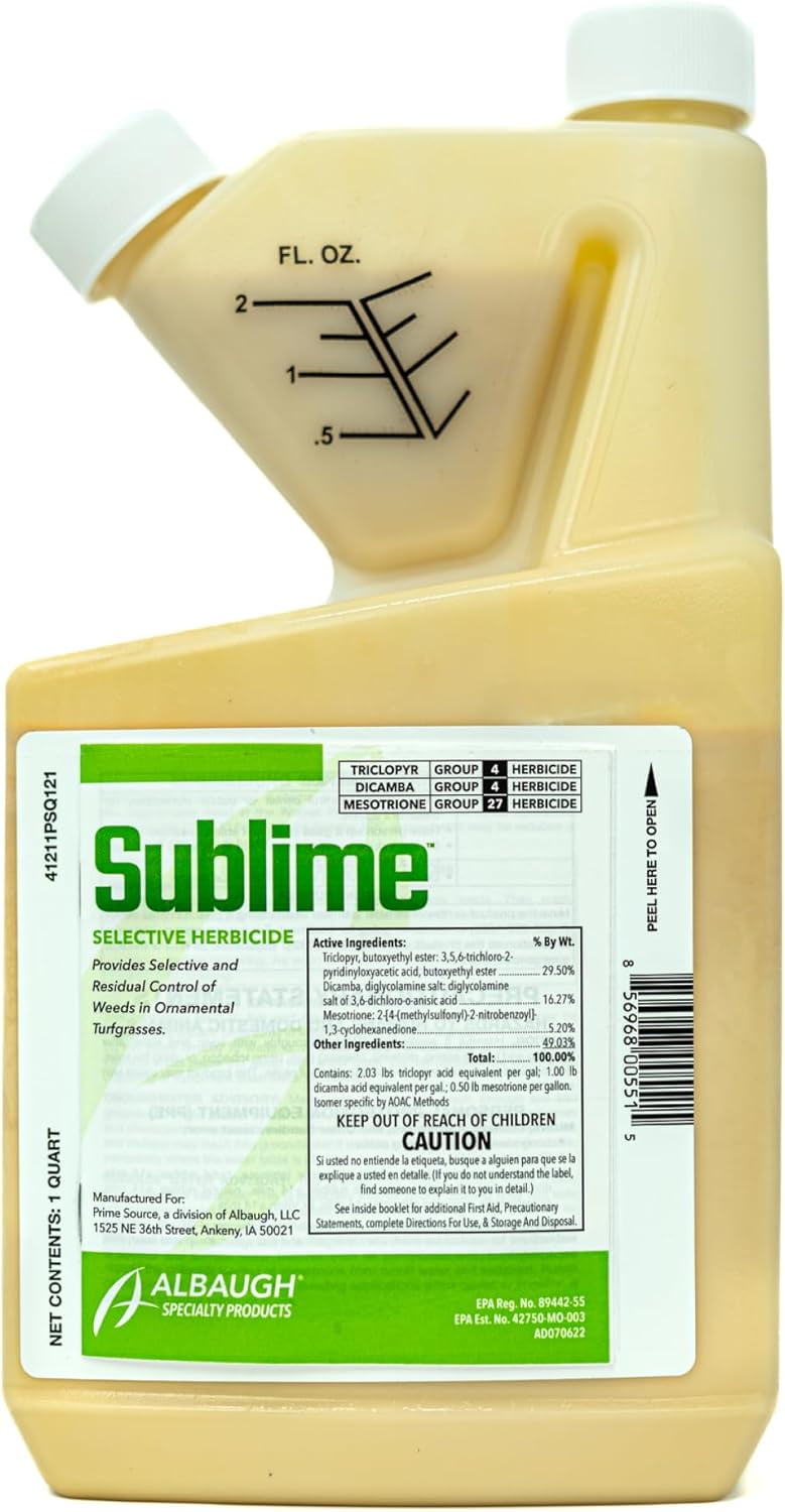 Albaugh Sublime Weed Killer, Unrivaled Defense Against Crabgrass, Creeping Charlie, Dandelions & More, Non-Bleaching, Fast-Acting, Commercial & Residential, 1 Quart