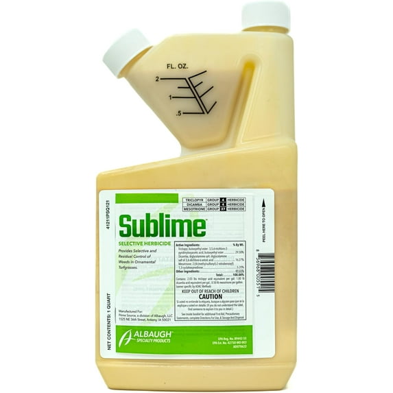 Albaugh Sublime Weed Killer, Unrivaled Defense Against Crabgrass, Creeping Charlie, Dandelions & More, Non-Bleaching, Fast-Acting, Commercial & Residential, 1 Quart